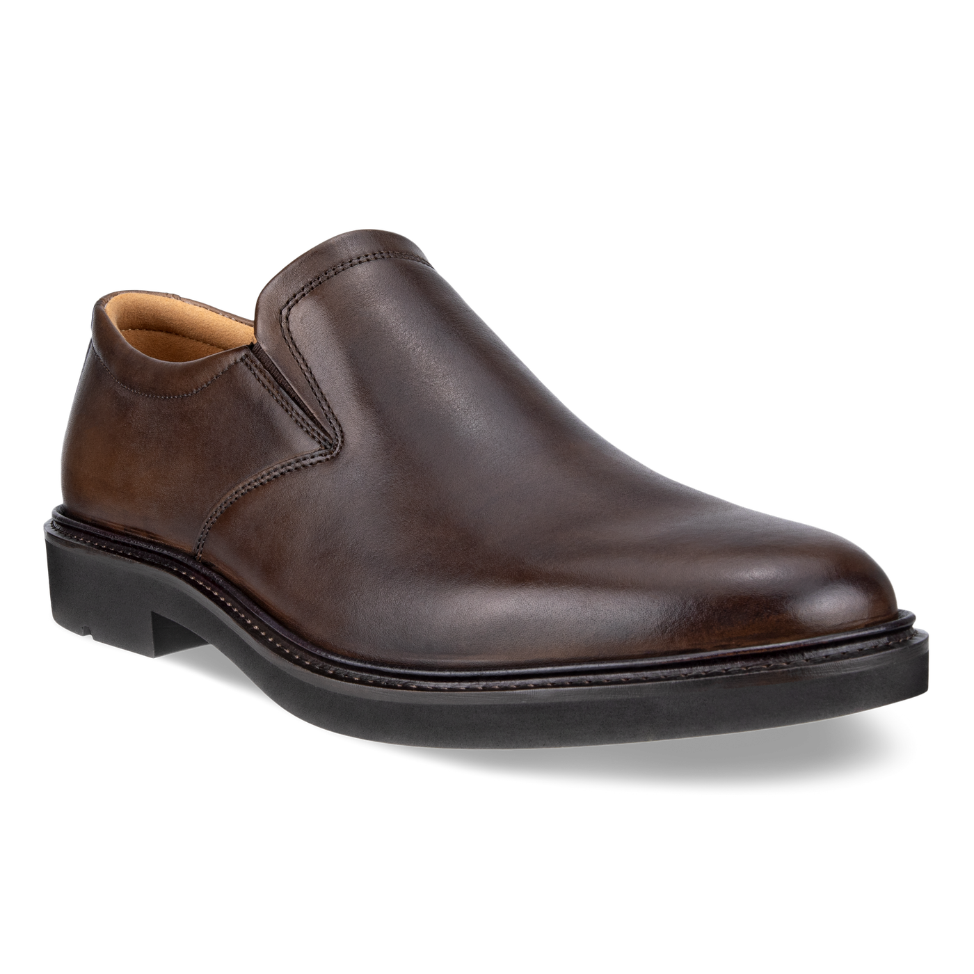 Ecco mens brown on sale slip on shoes