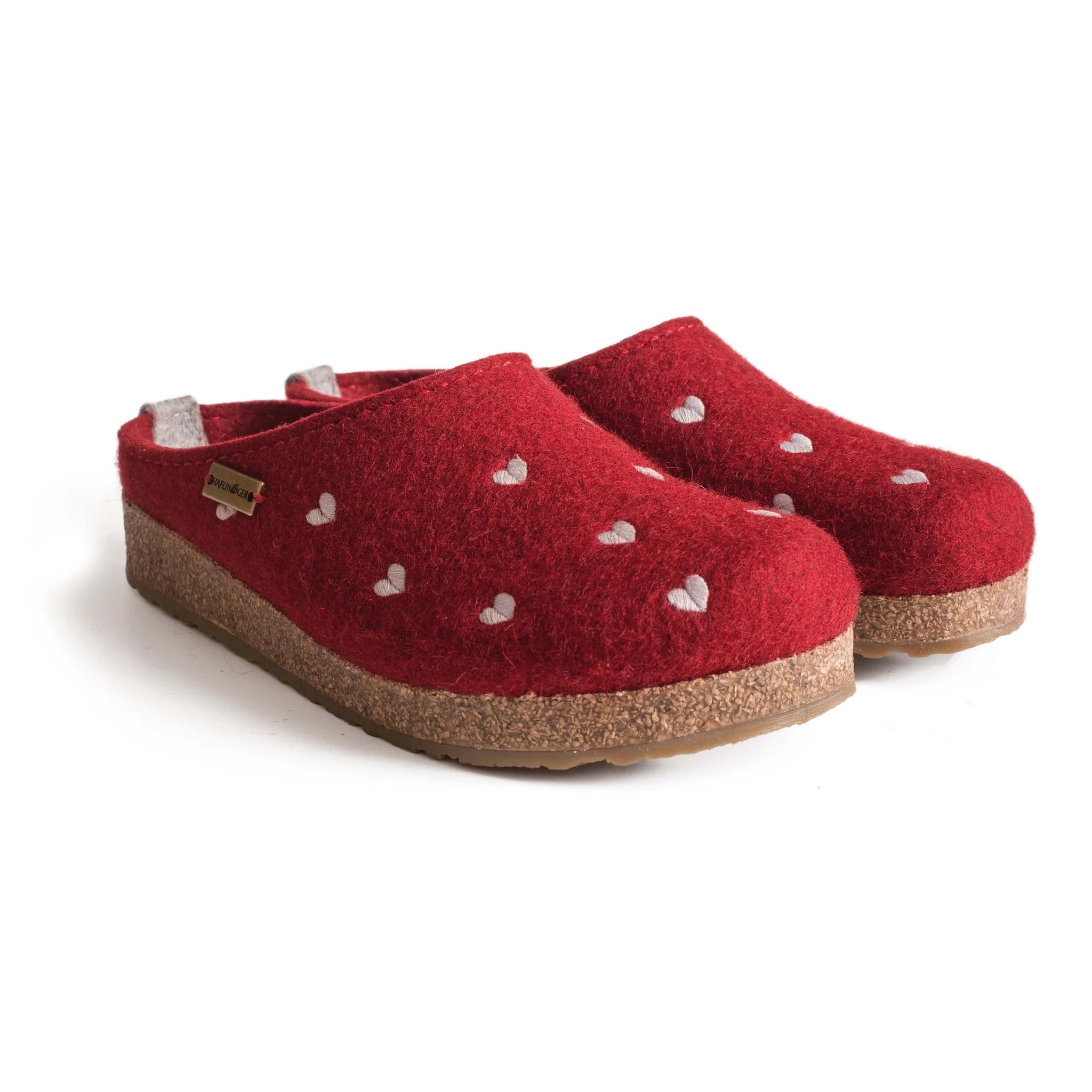 Haflinger Grizzly Cuoricini Slippers Red