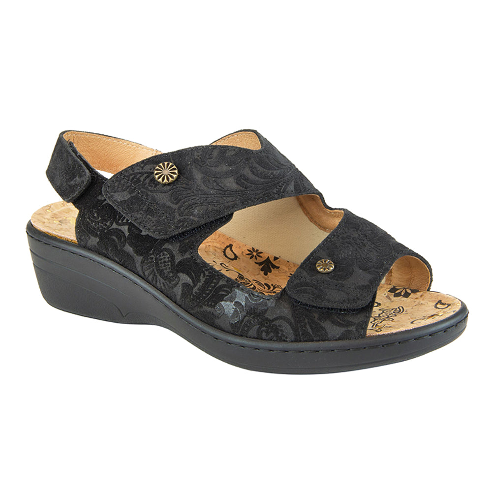 Ryka Natalia Wedge Sandal (women) - Wide Width Available in Black