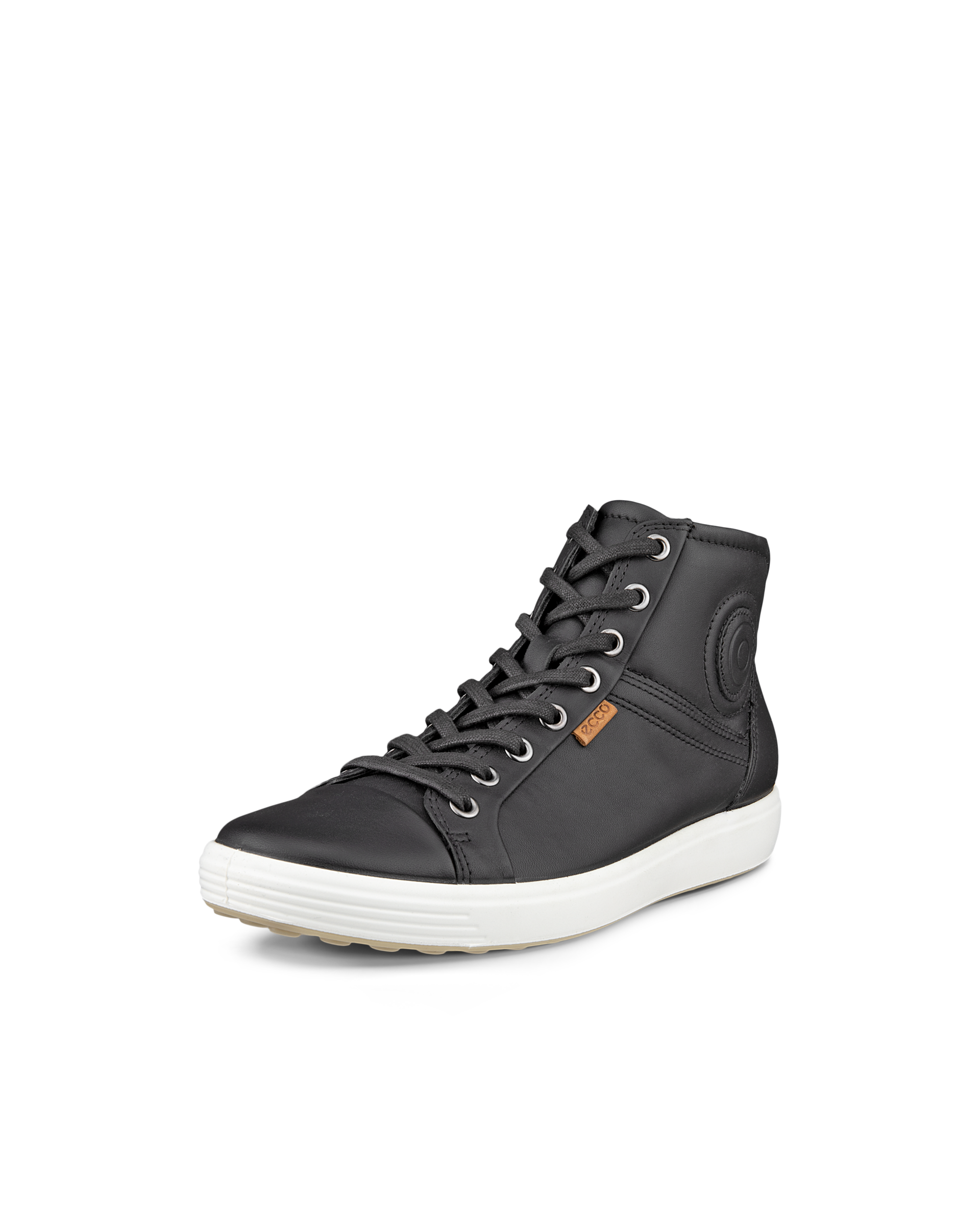 ECCO Women's Soft 7 Leather High-Top Sneaker Black